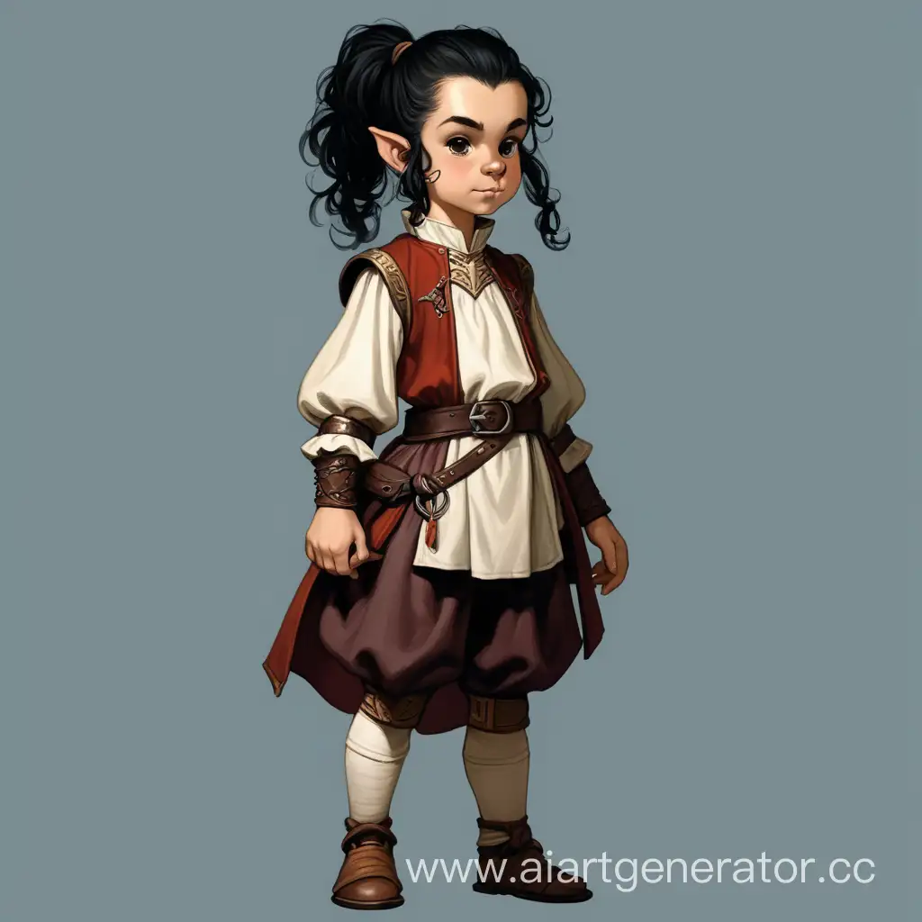 Halfling-Girl-with-Snub-Nose-in-Adventurous-Dungeons-Dragons-Scene