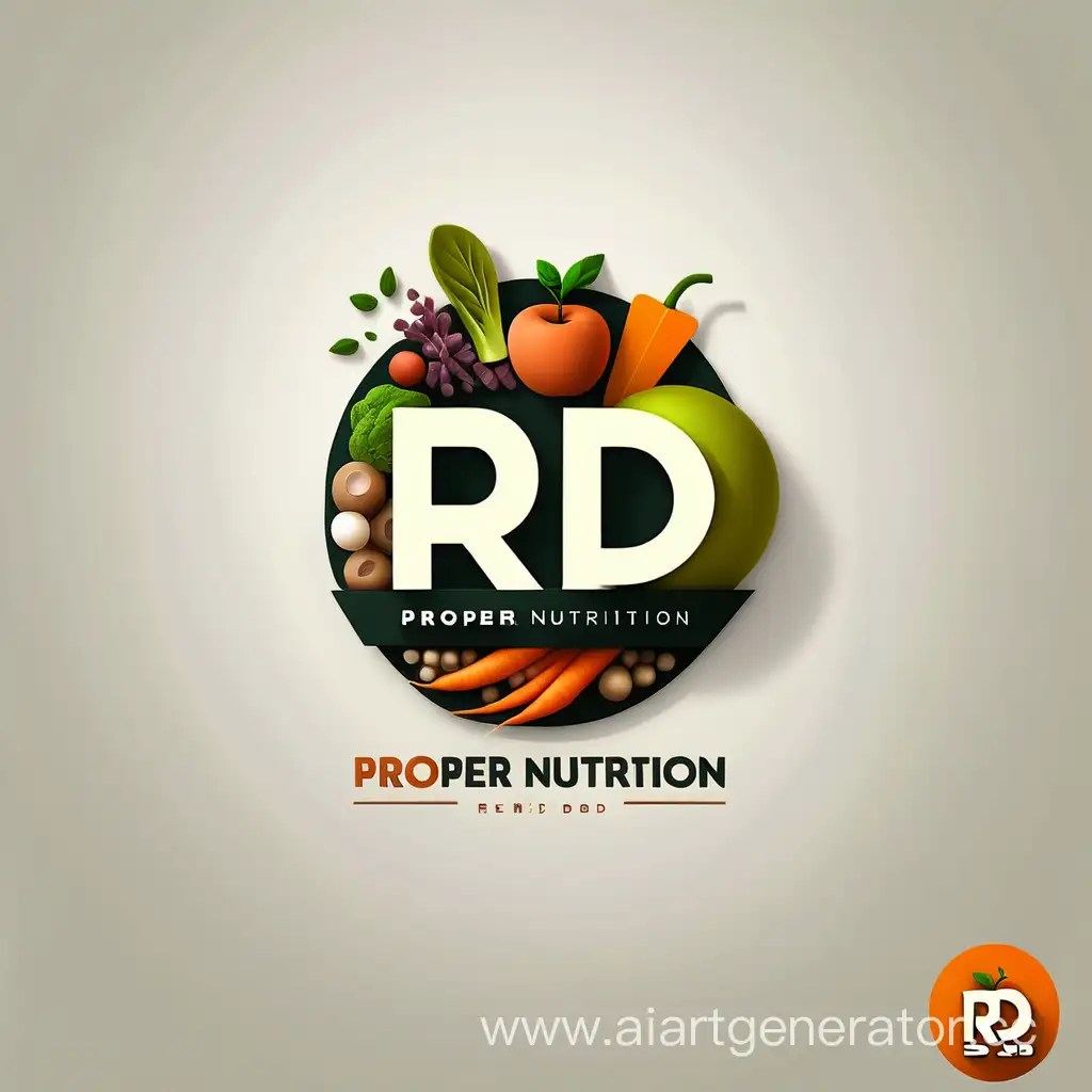 создай логотип на тему правильное питание с названием "РД"