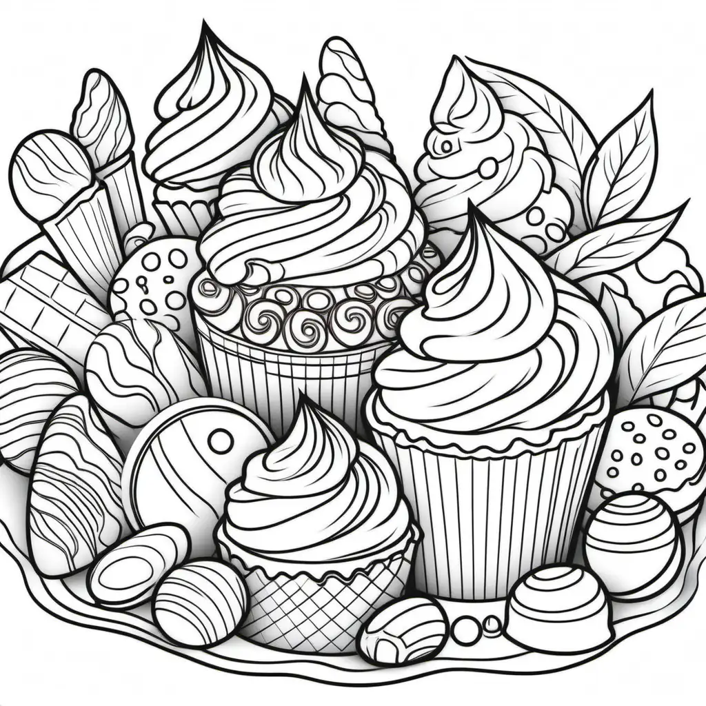 Chocolate Coloring Page for Relaxation and Creativity