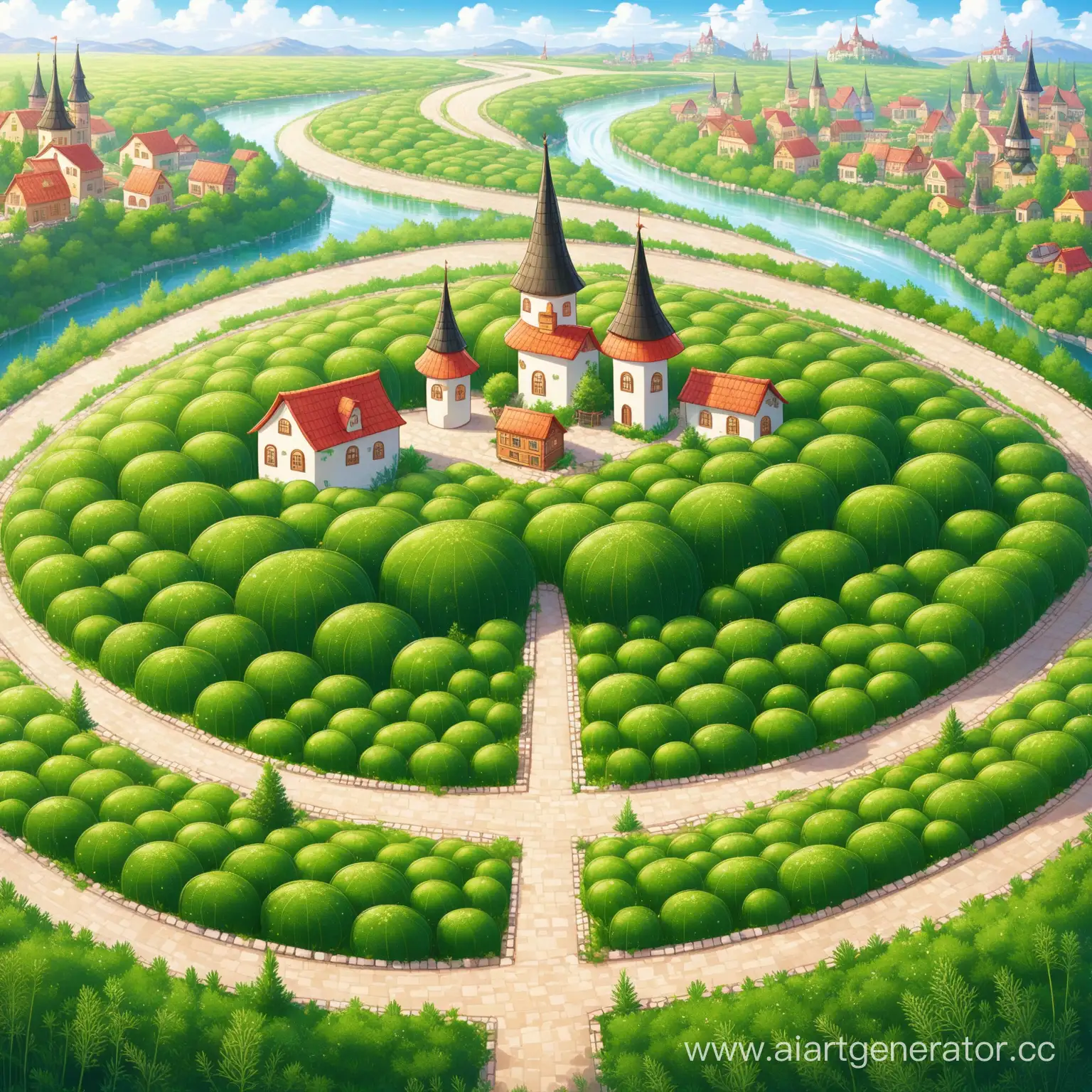 Enchanting-Dill-Cityscape-Whimsical-FairyTale-Scene-of-Dill-Houses-and-Grass-Roads