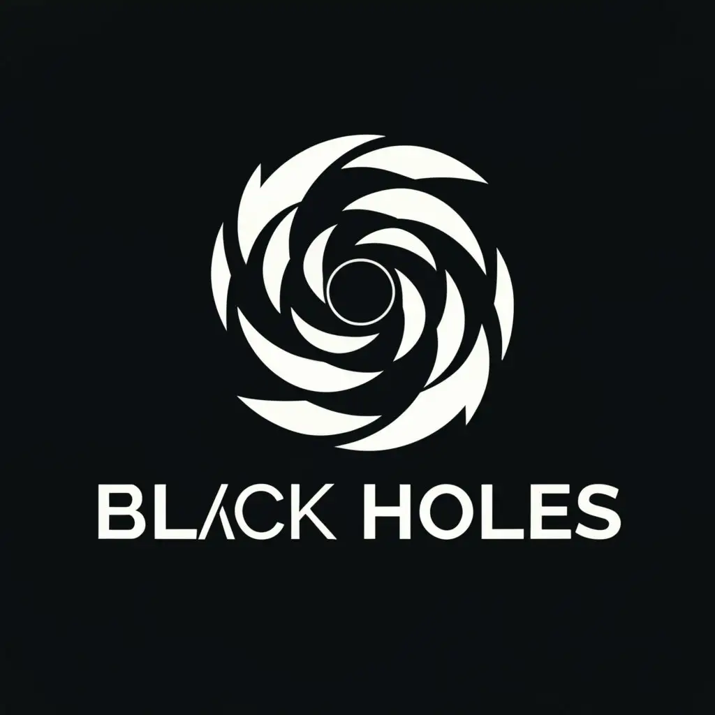 a logo design,with the text "Black Holes", main symbol:black hole, space,Moderate,clear background
