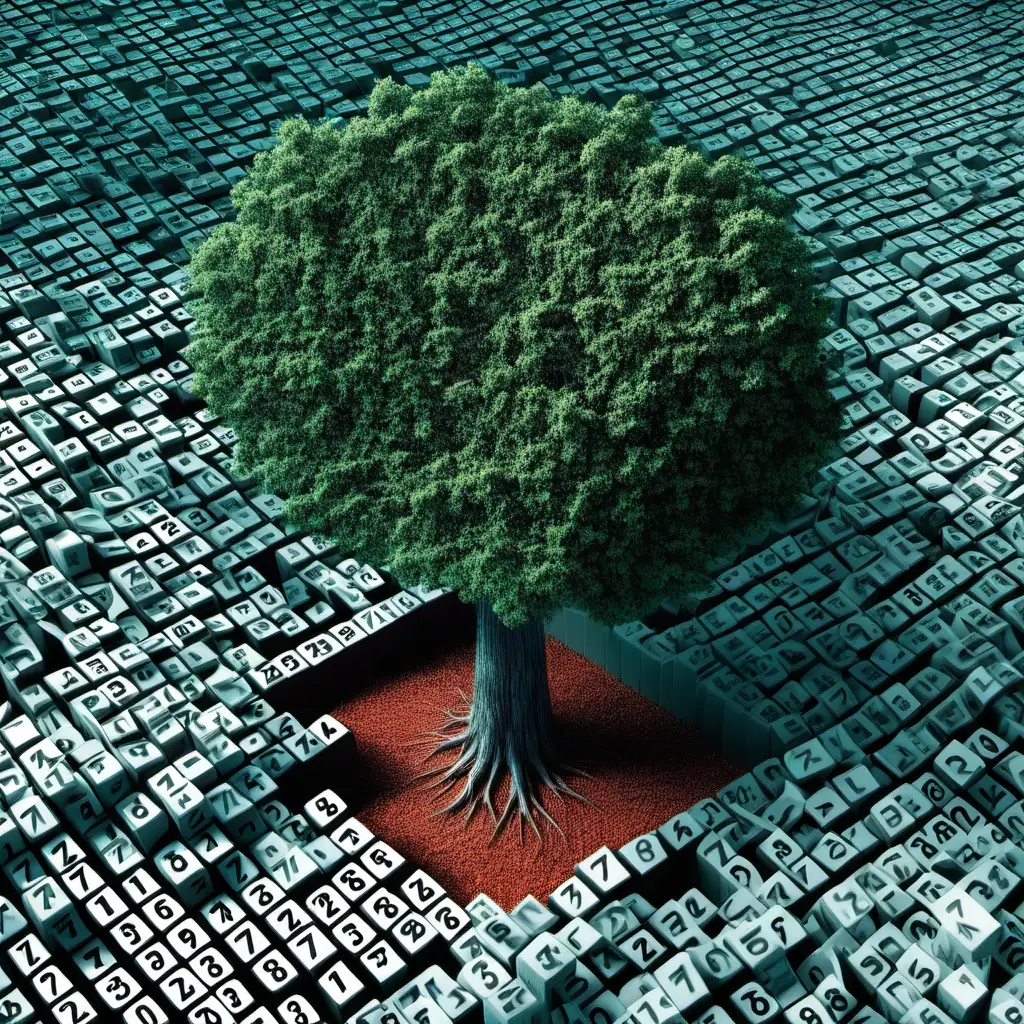 Numerical Growth Tree Emerging Amidst a Sea of Numbers
