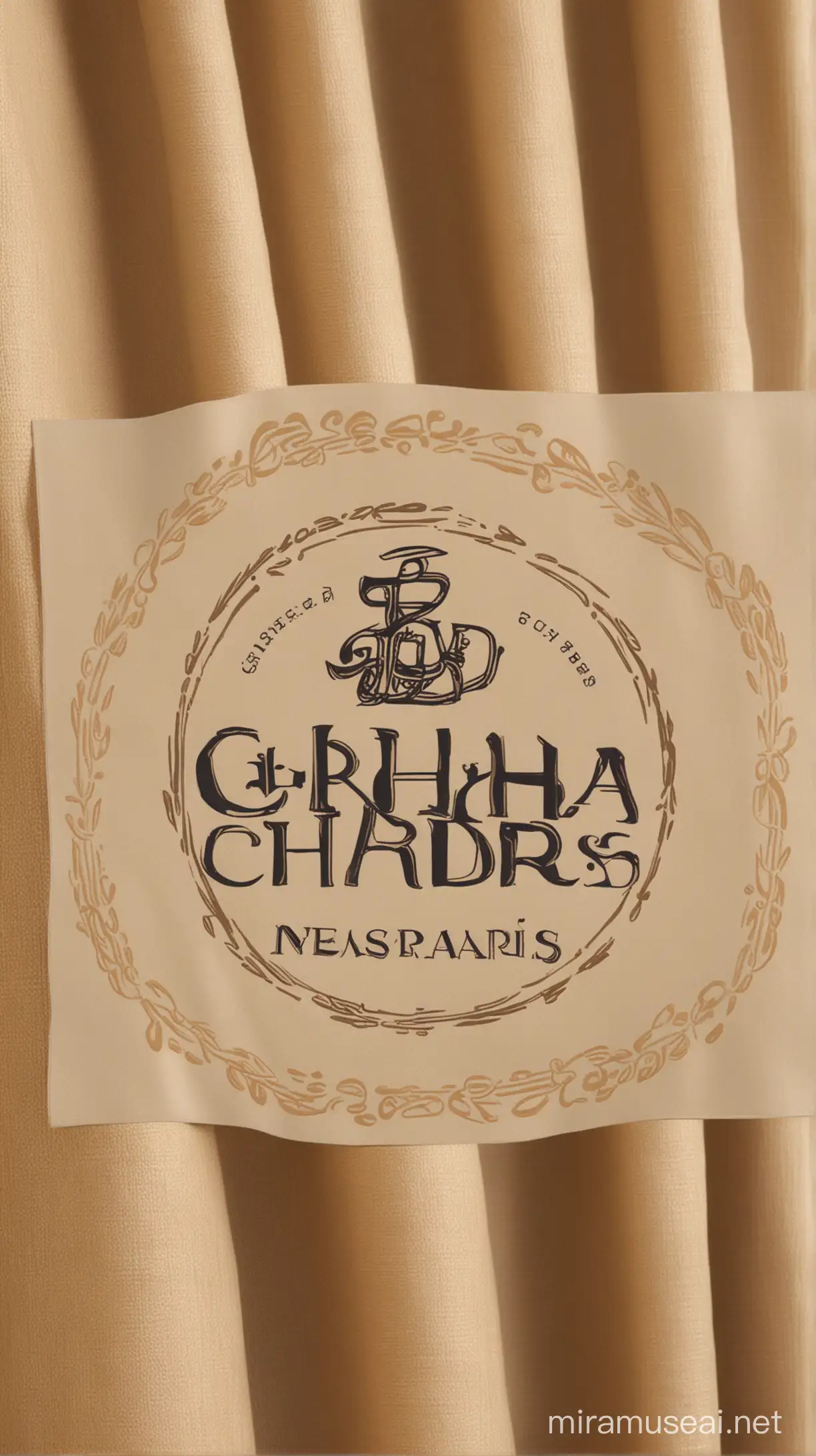 Design a logo featuring the text 'Gharra Traders' as the primary focus, with 'Curtains and Fleece' written beneath it in a smaller font. The design should convey elegance and reliability, suitable for a business specializing in high-quality home textiles. The logo should be simple, memorable, and easily recognizable, with a color palette that suggests luxury and comfort. Ensure all spellings are accurate and the overall presentation is professional and polished.
