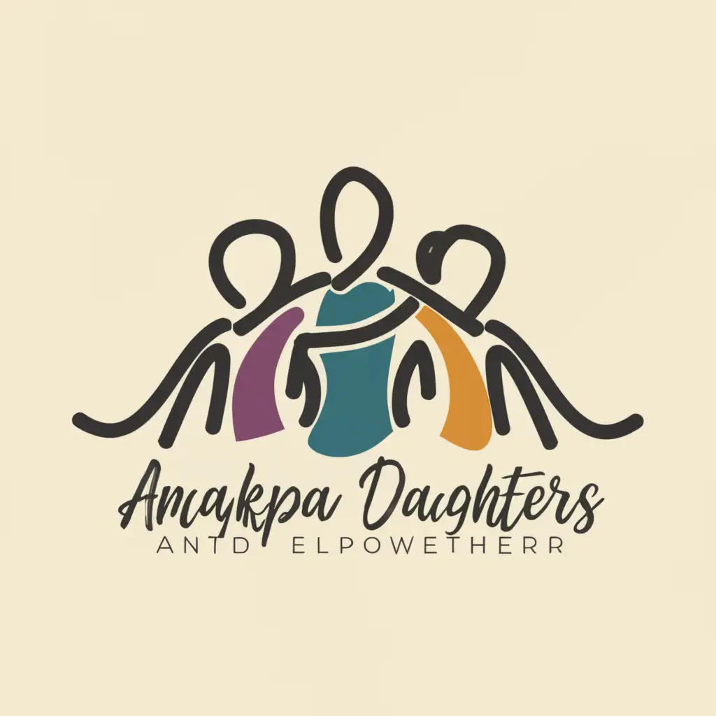 a logo design,with the text "Anyakpa Daughters", main symbol:Pencil drawing of African women in a group,Moderate,be used in Nonprofit industry,clear background