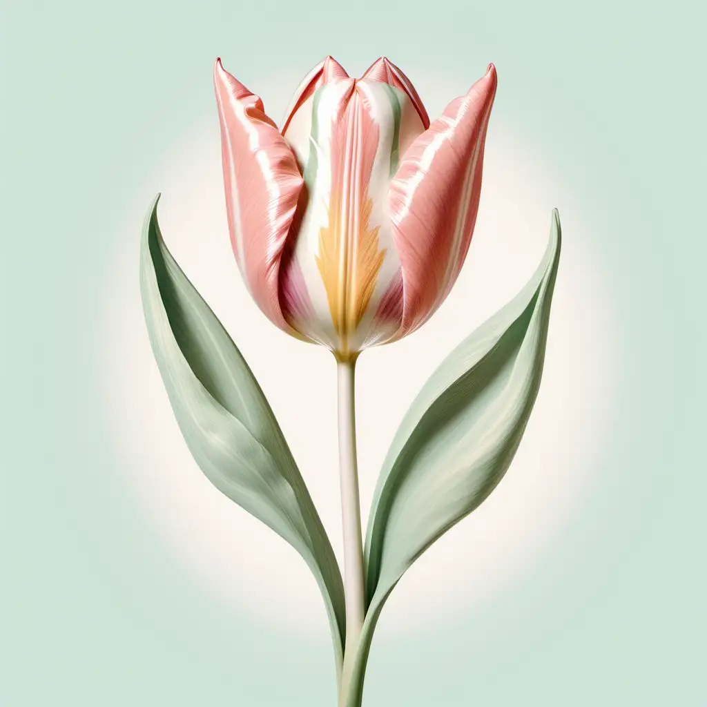 illustration, one coquette whimsical  
tulip ,element ,soft, pastel colors, incorporate a touch of vintage-inspired design, and focus on conveying a charming and flirtatious vibe