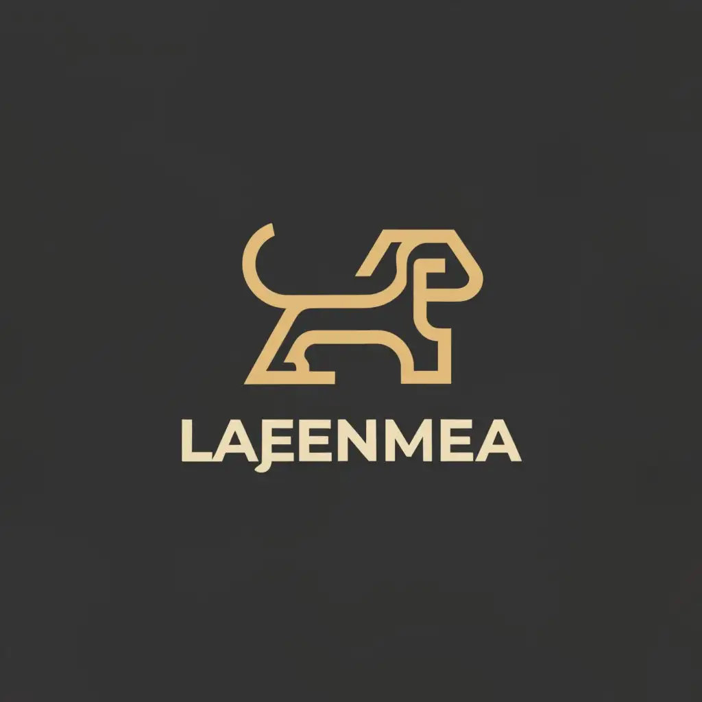 a logo design,with the text "Lajeenmea", main symbol:Dogs,Minimalistic,be used in Animals Pets industry,clear background