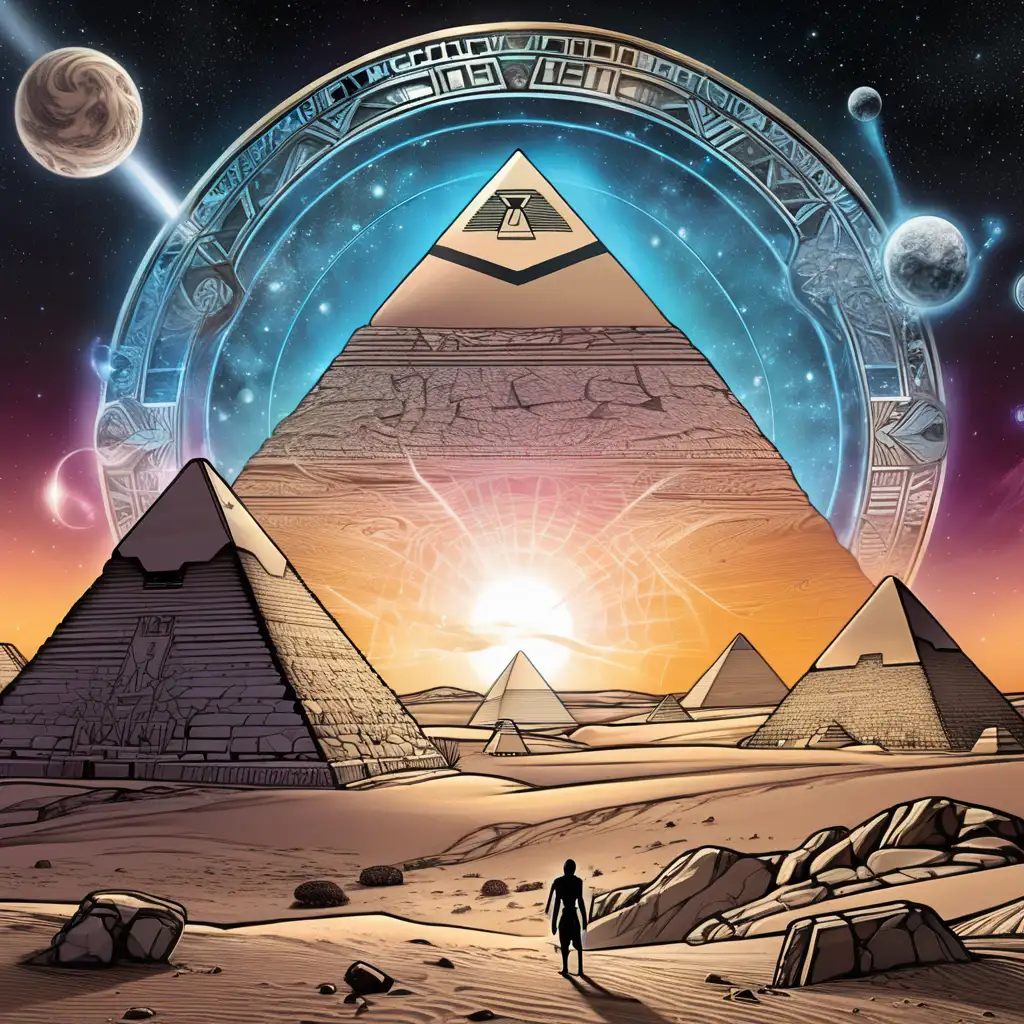 Futuristic Multiverse Adventure Cosmic Landscape for TranceScend Comics Logo