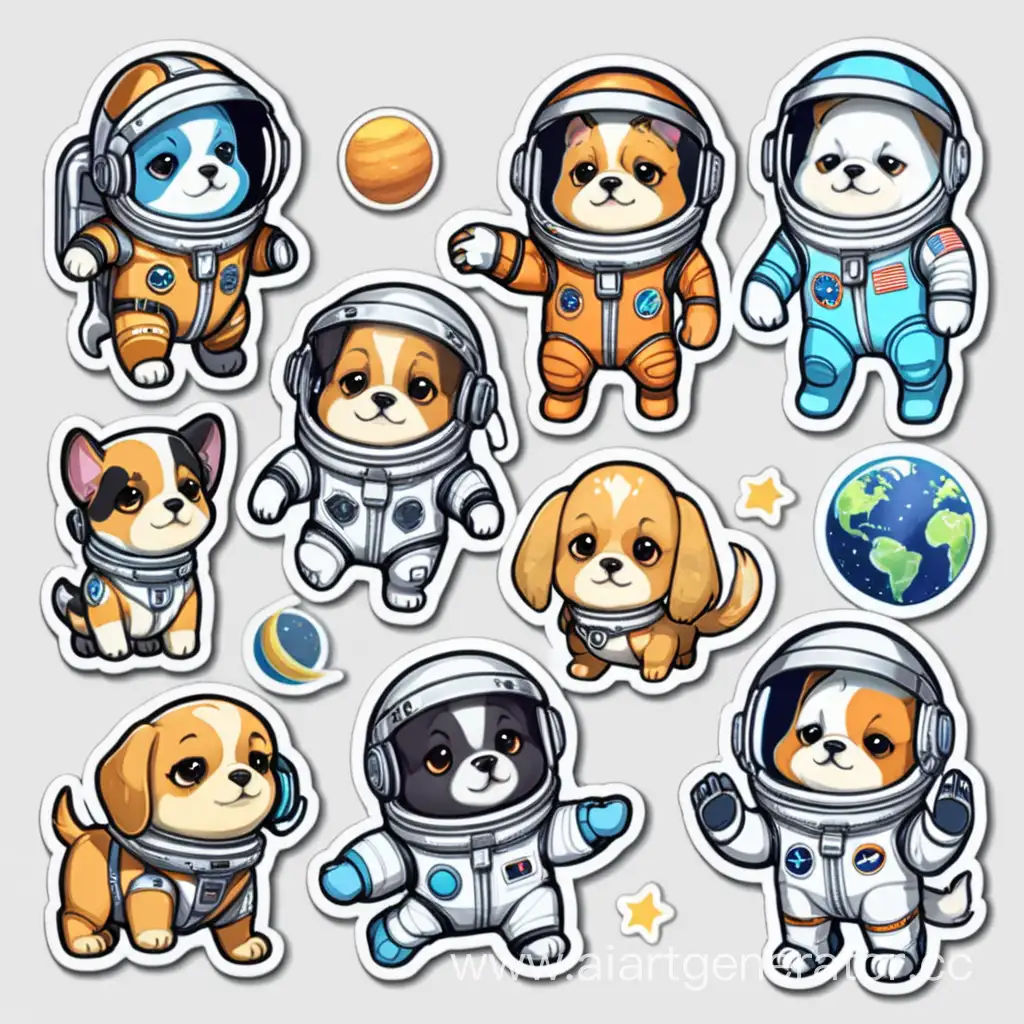 Adorable-Space-Puppies-in-Spacesuits-Sticker-Collection