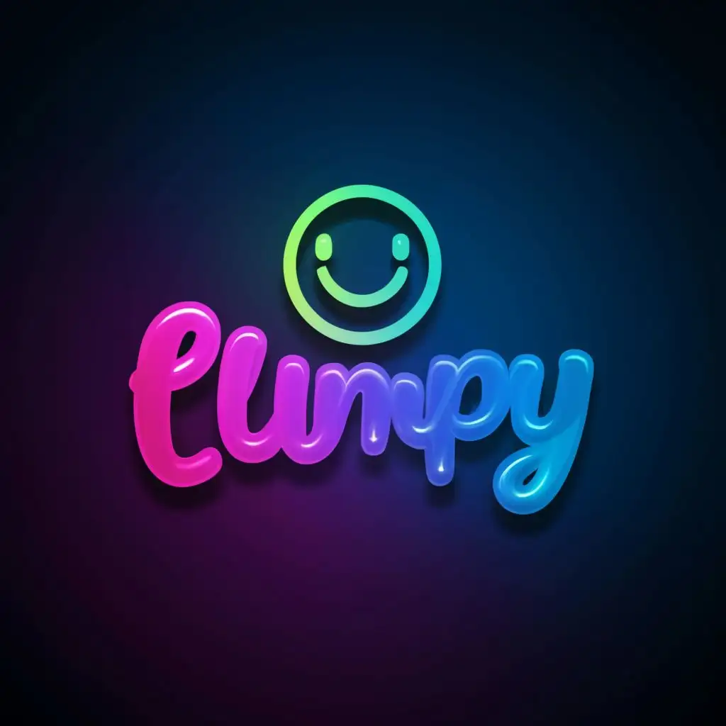 a logo design,with the text "Flumpy", main symbol:exciting neon,Moderate,be used in Entertainment industry,clear background