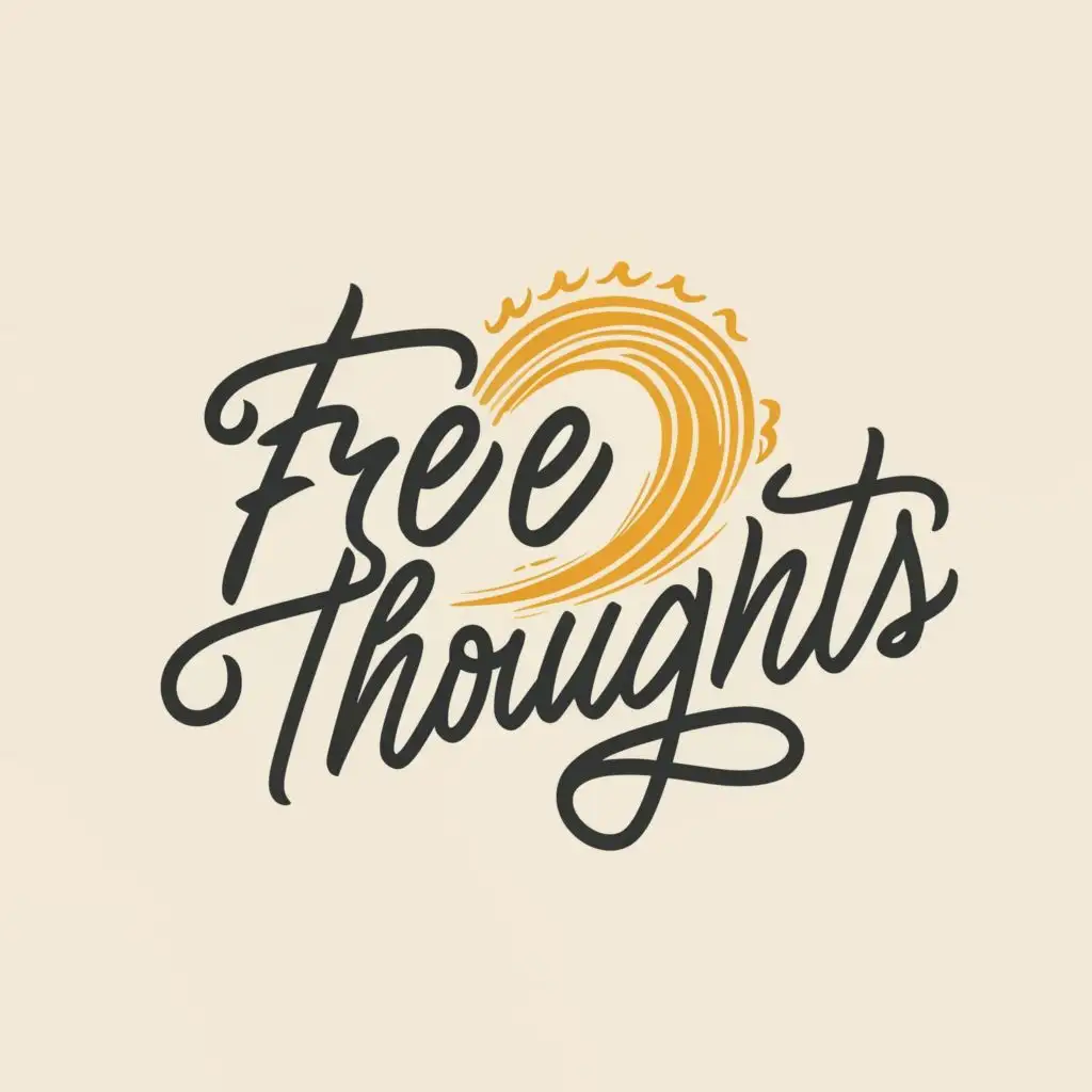 logo, drawing, with the text "Free Thoughts", typography, be used in Events industry