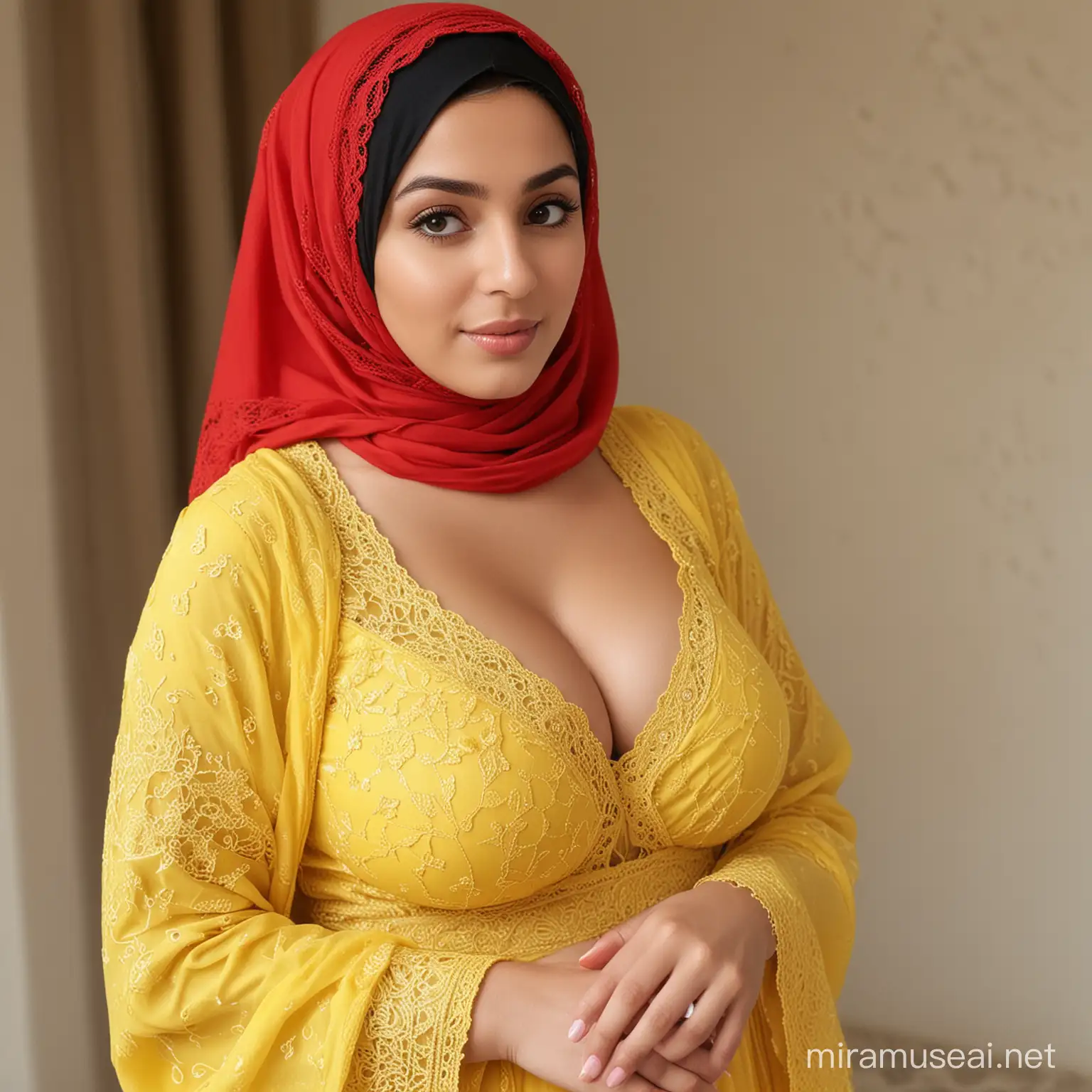 Beautiful Girl in Oman with Hijab and Vibrant Attire