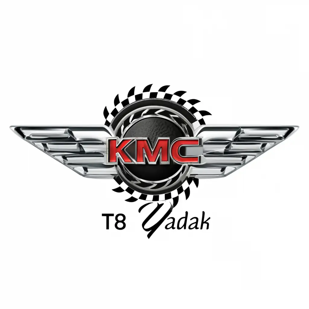 a logo design,with the text "KMC T8 yadak", main symbol:car truck,Moderate,clear background