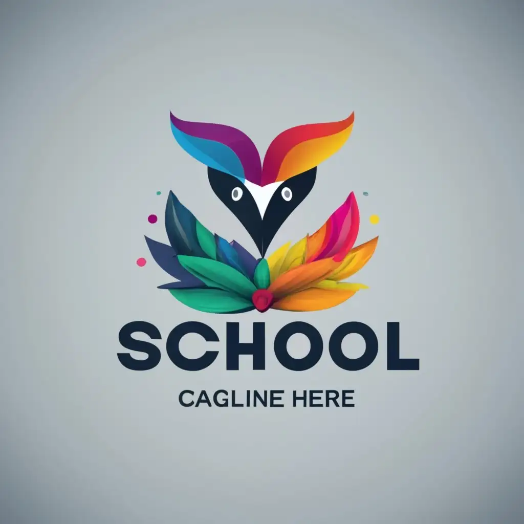 logo, Feather of Pigeon color full, with the text "School
", typography, be used in Education industry
