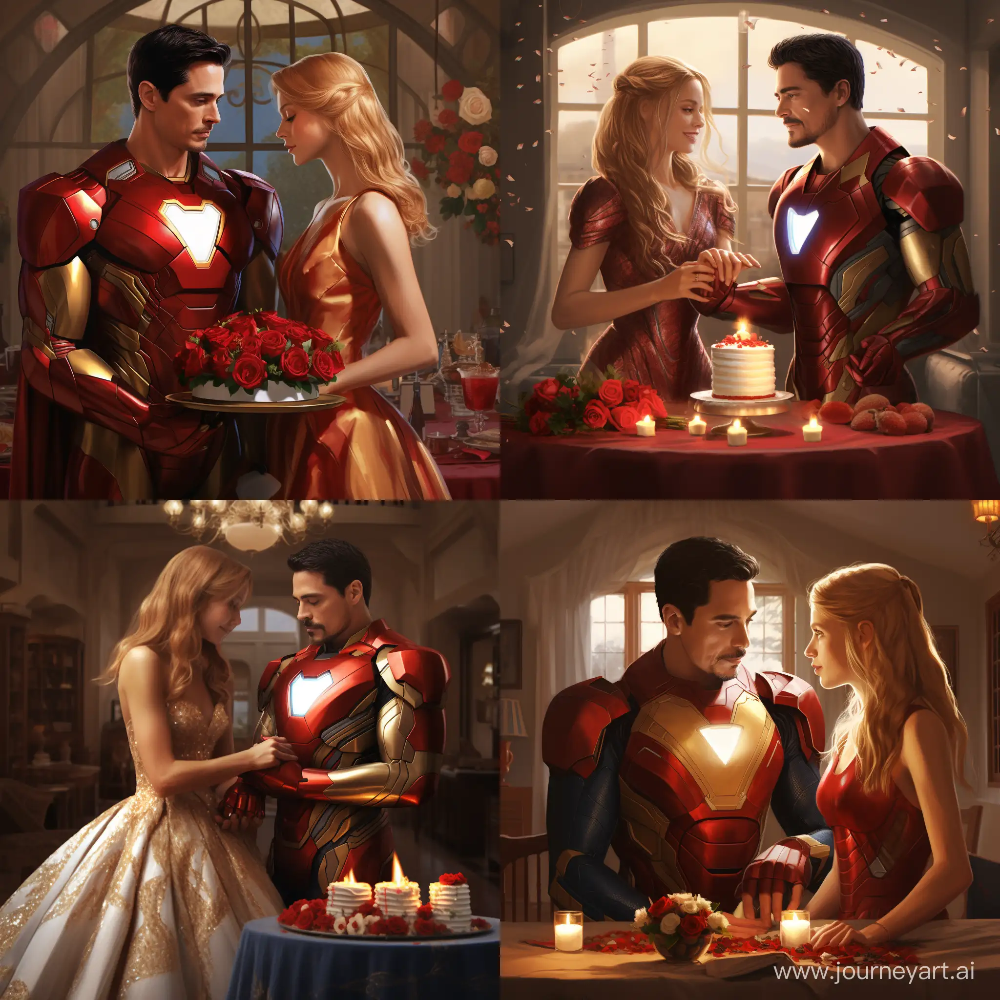 Iron man and supergirl at there weeding