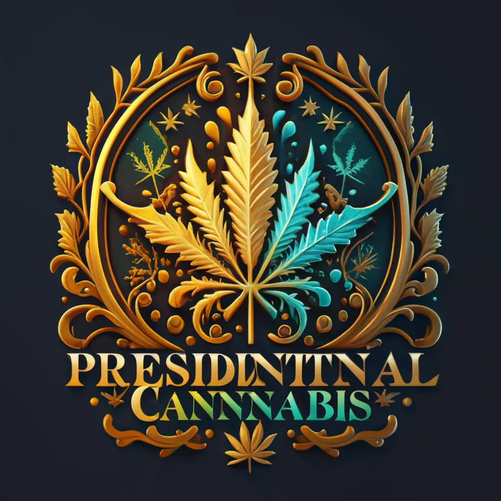 a logo design,with the text "preseidential cannabis", main symbol:cannabis,Moderate,clear background