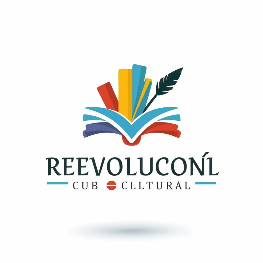a logo design,with the text "Revolución Club Cultural", main symbol:Books and stationery,Moderate,be used in Education industry,clear background