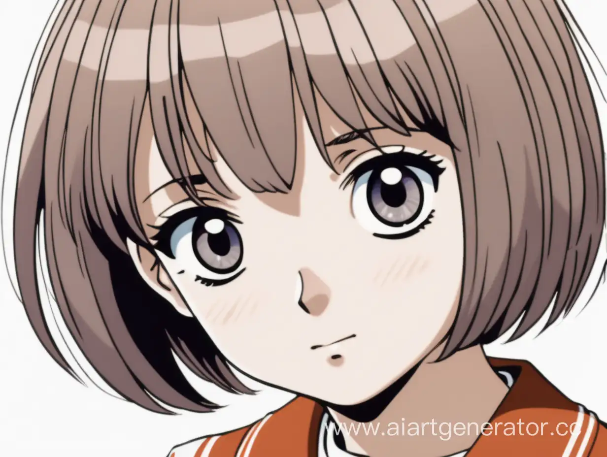 A 12-year-old Russian schoolgirl living in 1972. She has short thick hair and black eyes. Anime style