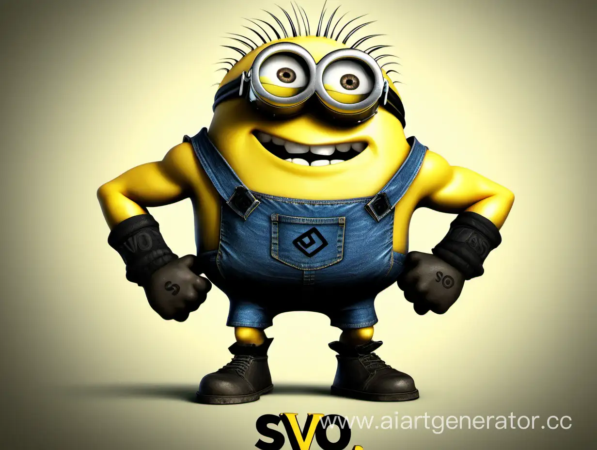 Muscular Minion with the inscription SVO