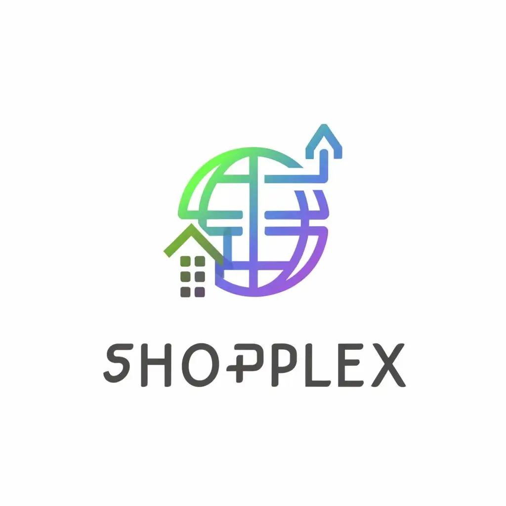 a logo design,with the text "ShopPlex", main symbol:Circle, world, online,Moderate,be used in Real Estate industry,clear background