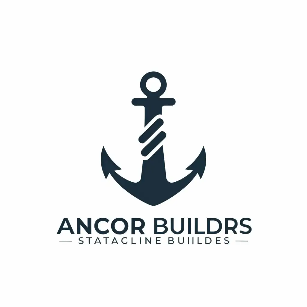 a logo design,with the text "anchor builders", main symbol:Anchor, rope in a B shape,Minimalistic,be used in Construction industry,clear background