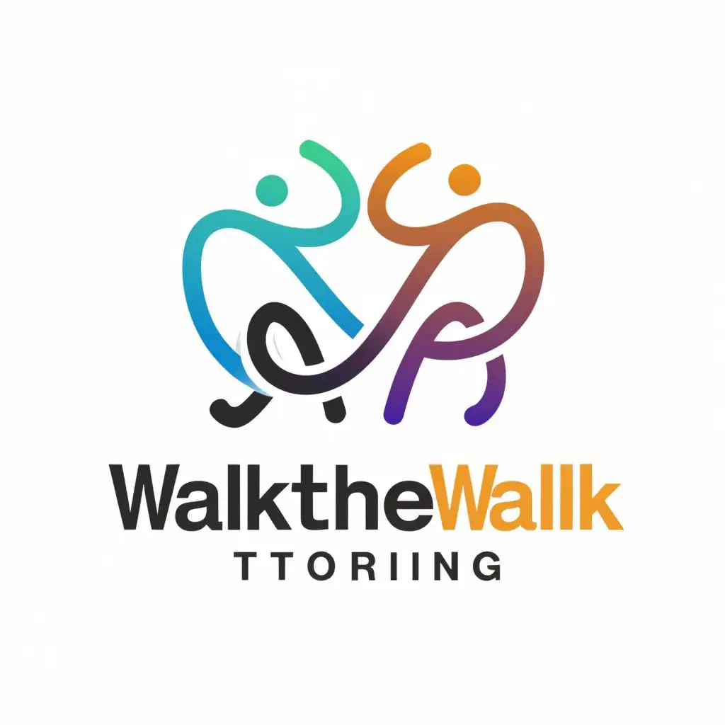 a logo design,with the text "WalkTheWalk Tutoring", main symbol:W,Minimalistic,be used in Education industry,clear background