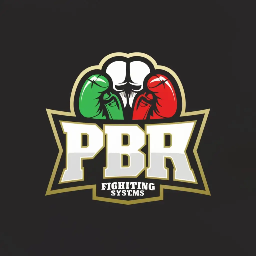 LOGO-Design-for-PBR-Fighting-Systems-Dynamic-Boxing-Clover-Emblem-on-Clear-Background