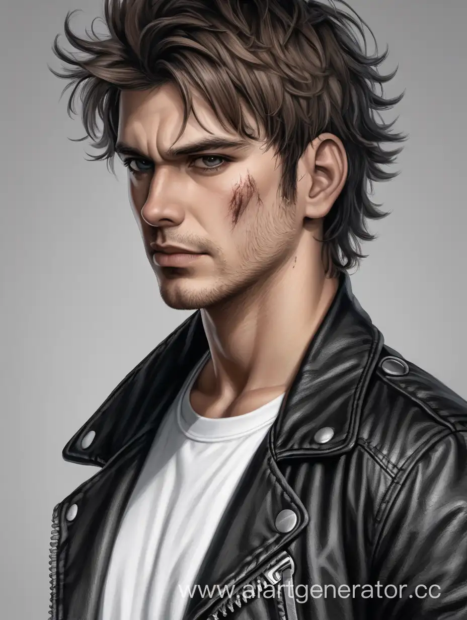 Man-with-Tousled-Hair-and-Leather-Jacket-Portrait-of-a-Scarred-Rebel