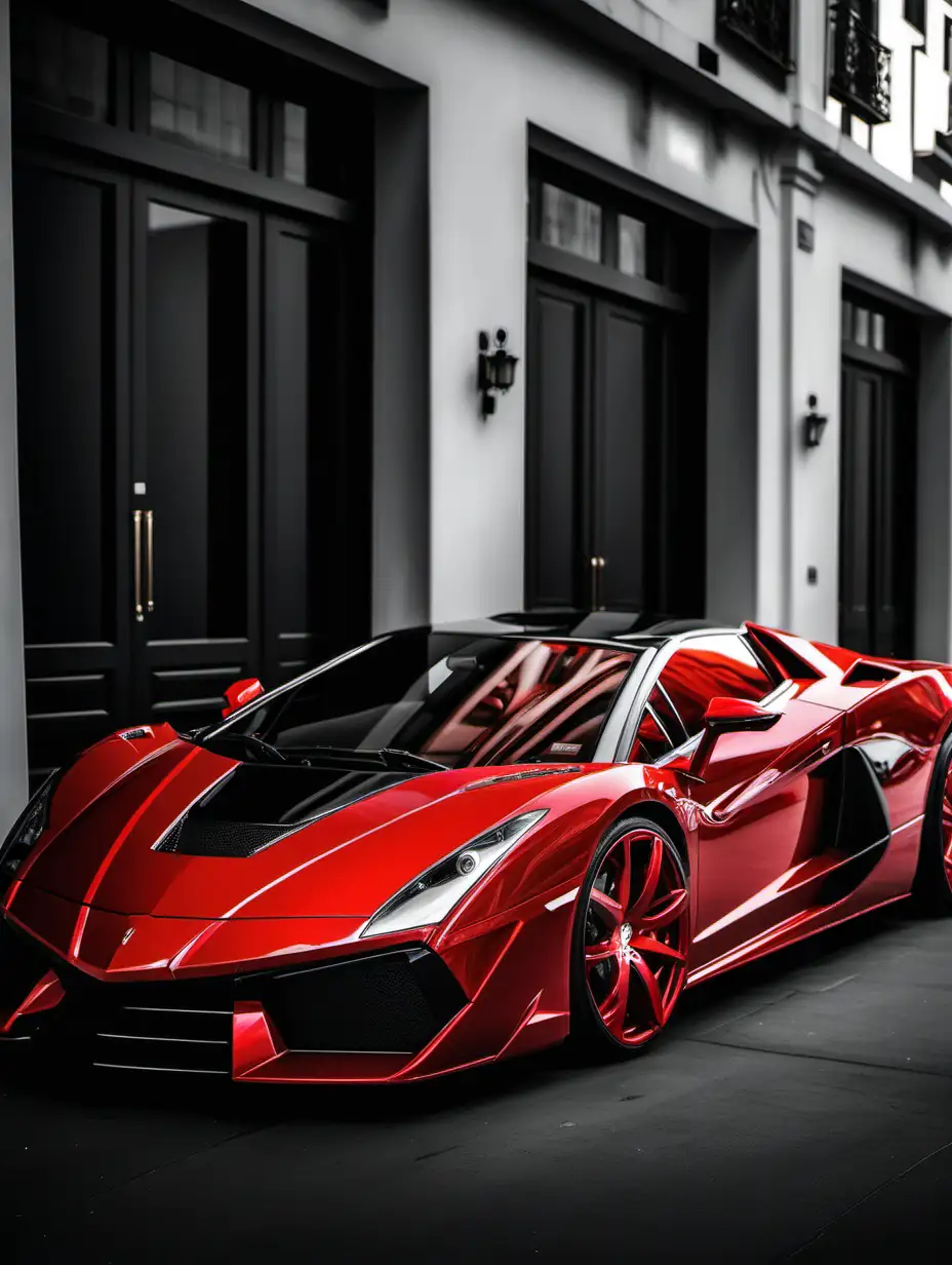 Vibrant Red Luxury Exotic Cars Showcase Opulence and Performance