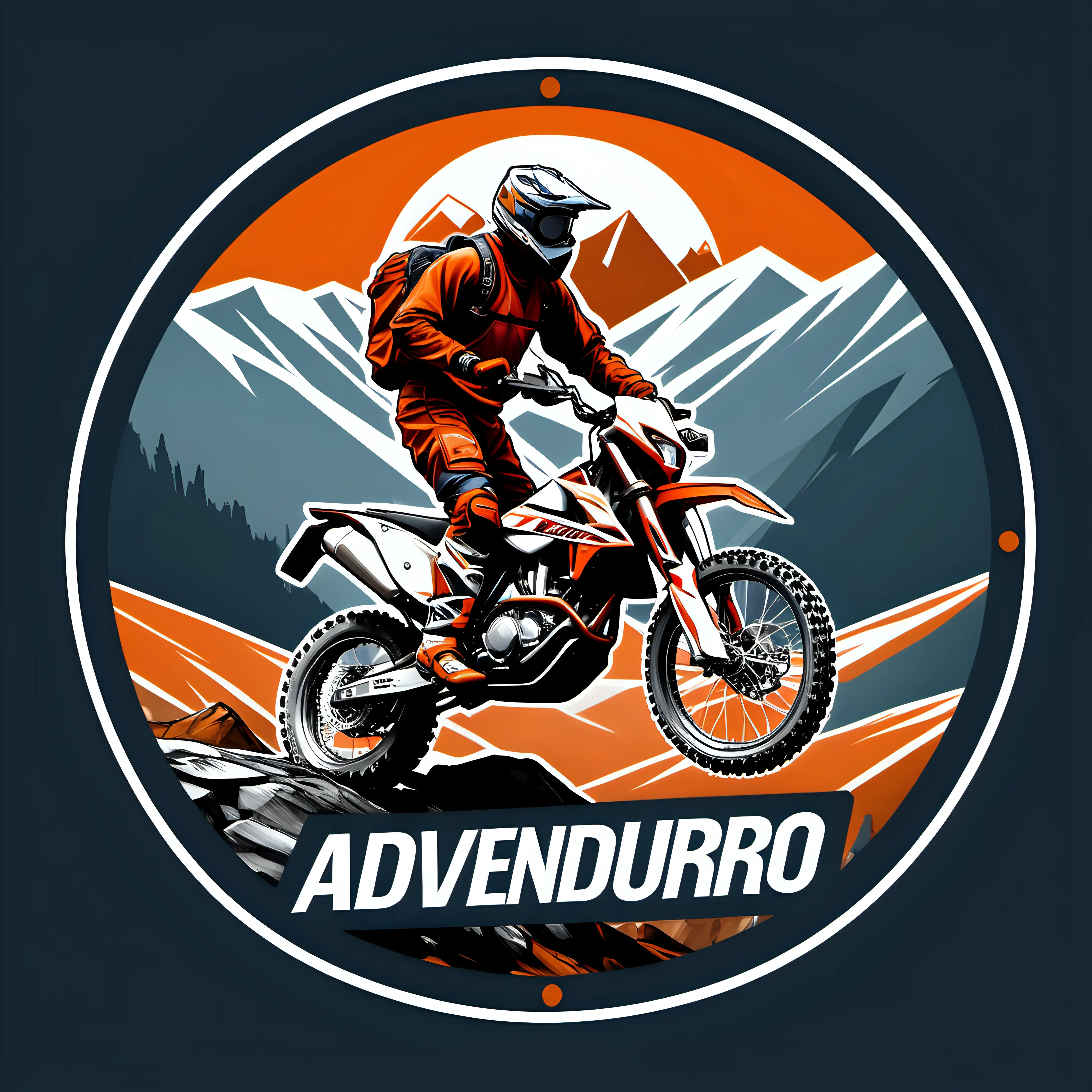 Adventurous Enduro Motorbike Climb KTM 950 Rider Conquering Mountain Summit