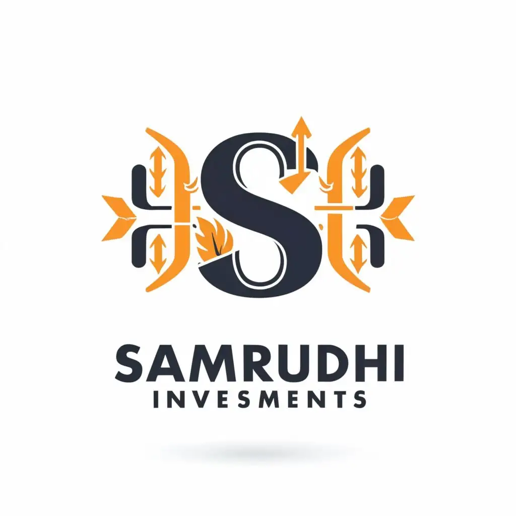 logo, S WITH ARROW HEAD GRAPH, with the text "SAMRUDDHI INVESTMENTS", typography, be used in Finance industry