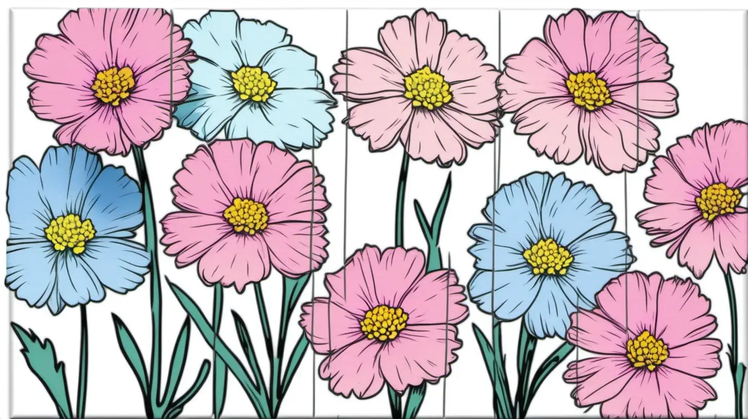 Pastel Watercolor Candytuft Flower Clipart Andy Warhol Inspired Art on White Background