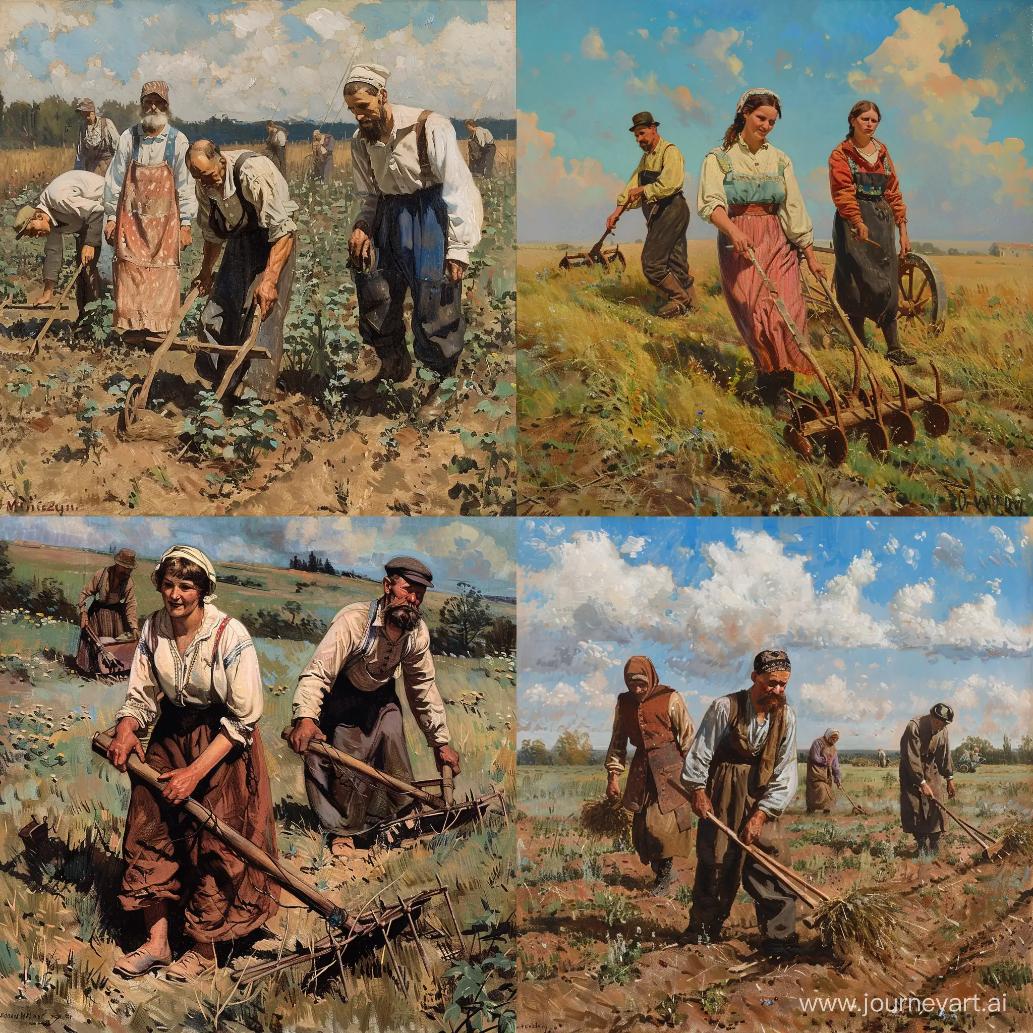 Hardworking-Russian-Peasants-Plowing-Fields-in-the-Early-20th-Century
