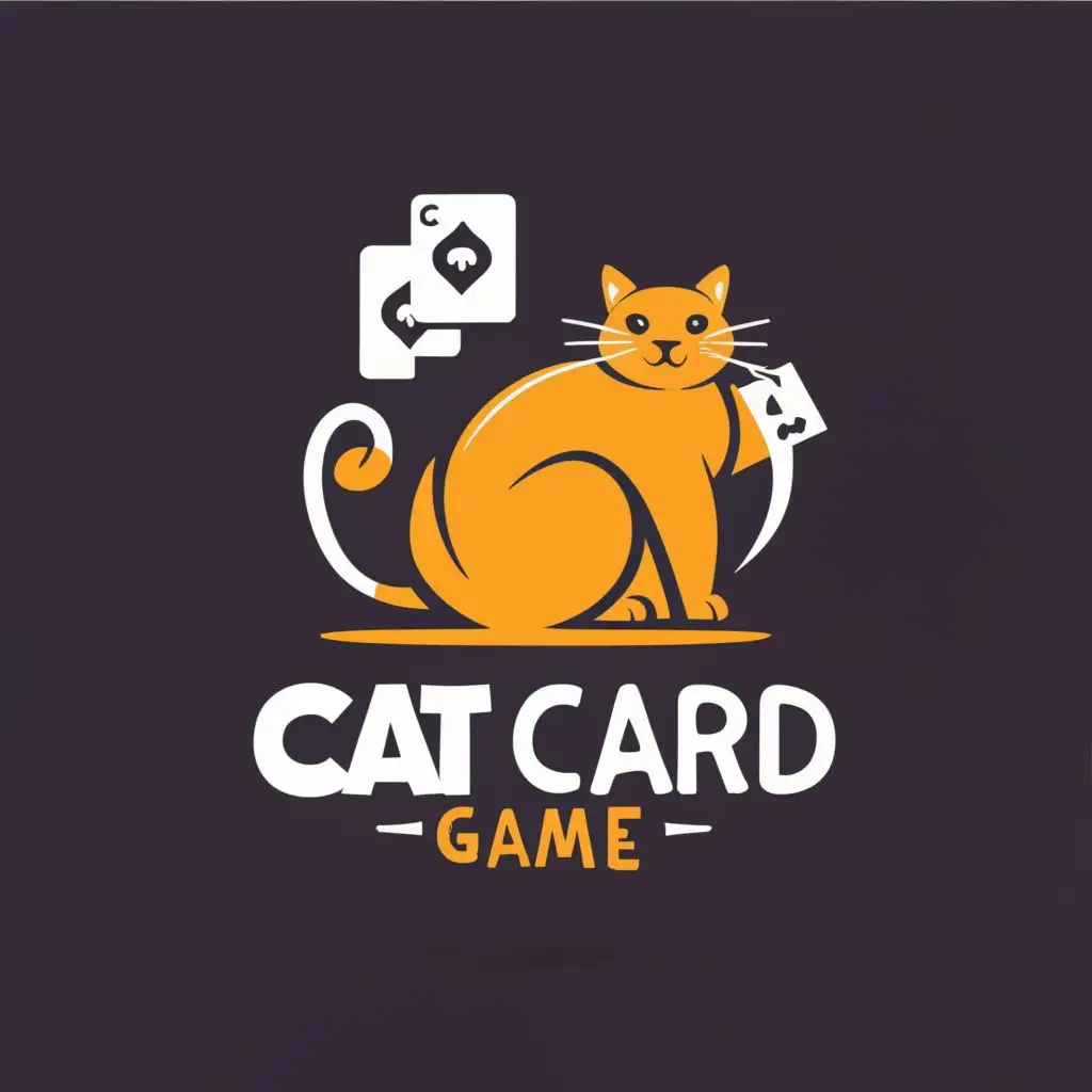 logo, cat and card, with the text "cat card game", typography, be used in Technology industry