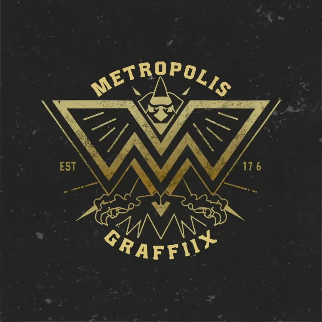 a logo design,with the text Metropolis Graffix, main symbol:Superhero styled graphic design firm, specializing in a retro style of design. ,complex,be used in Entertainment industry,clear background