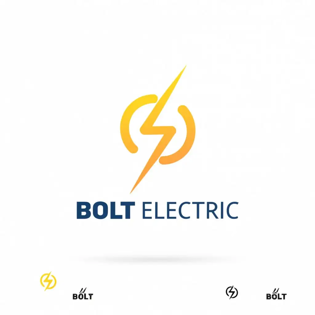 a logo design blue yellow ,with the text "Bolt Electric", main symbol:bolt,Moderate,be used in Construction and renovation industry,clear background