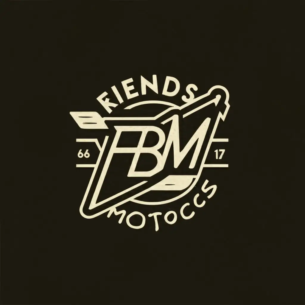 a logo design,with the text "FbM", main symbol:motorcycle, enduro, motocross, friends, high, speed, mountain,complex,be used in Automotive industry,clear background