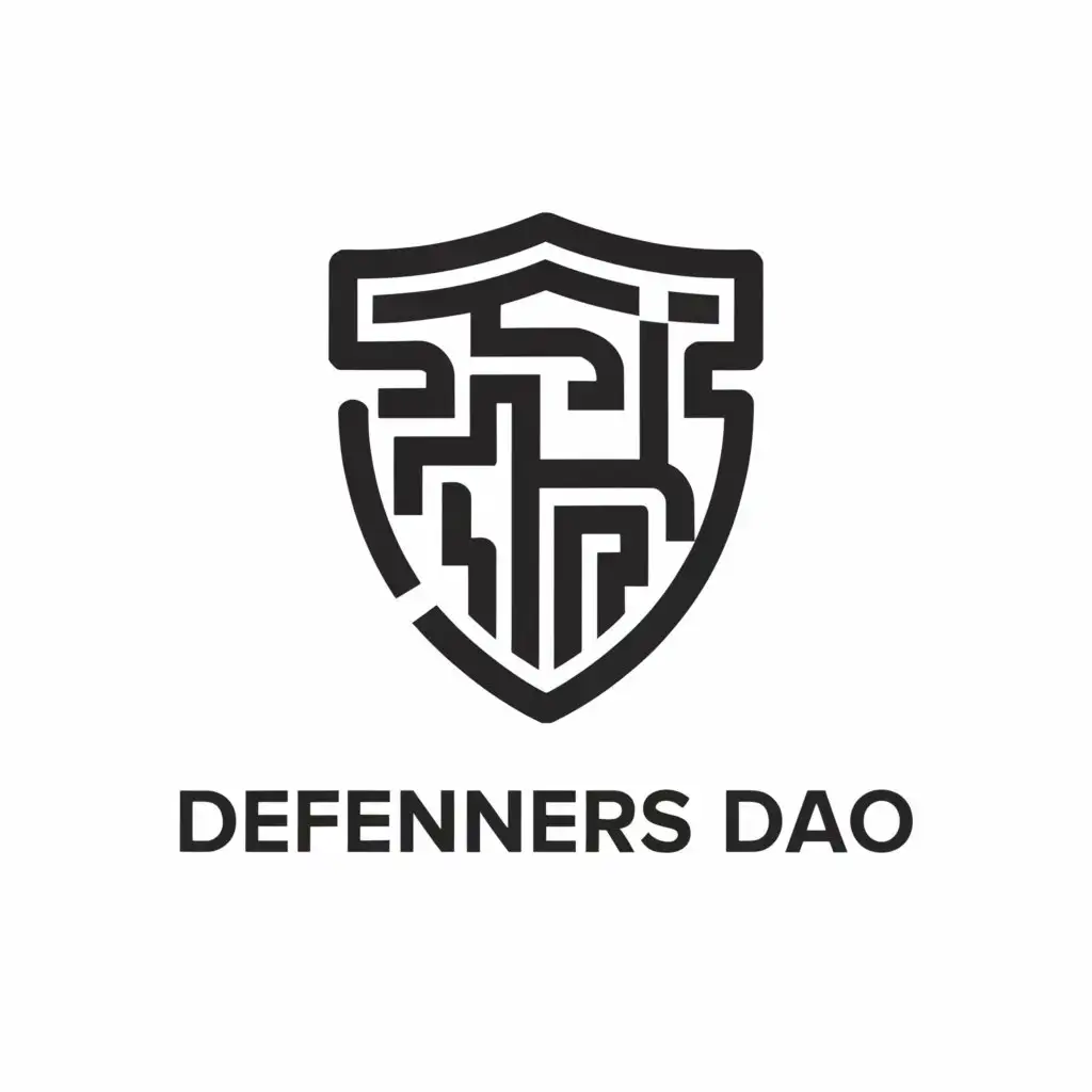 a logo design,with the text "Defenders Dao", main symbol:a logo for web3 based blockchain discord server, the server contains member who are into the web3 security, the server contains resources to learn about web3 security, collaborate with other web3 researchers and more,Minimalistic,be used in Technology industry,clear background