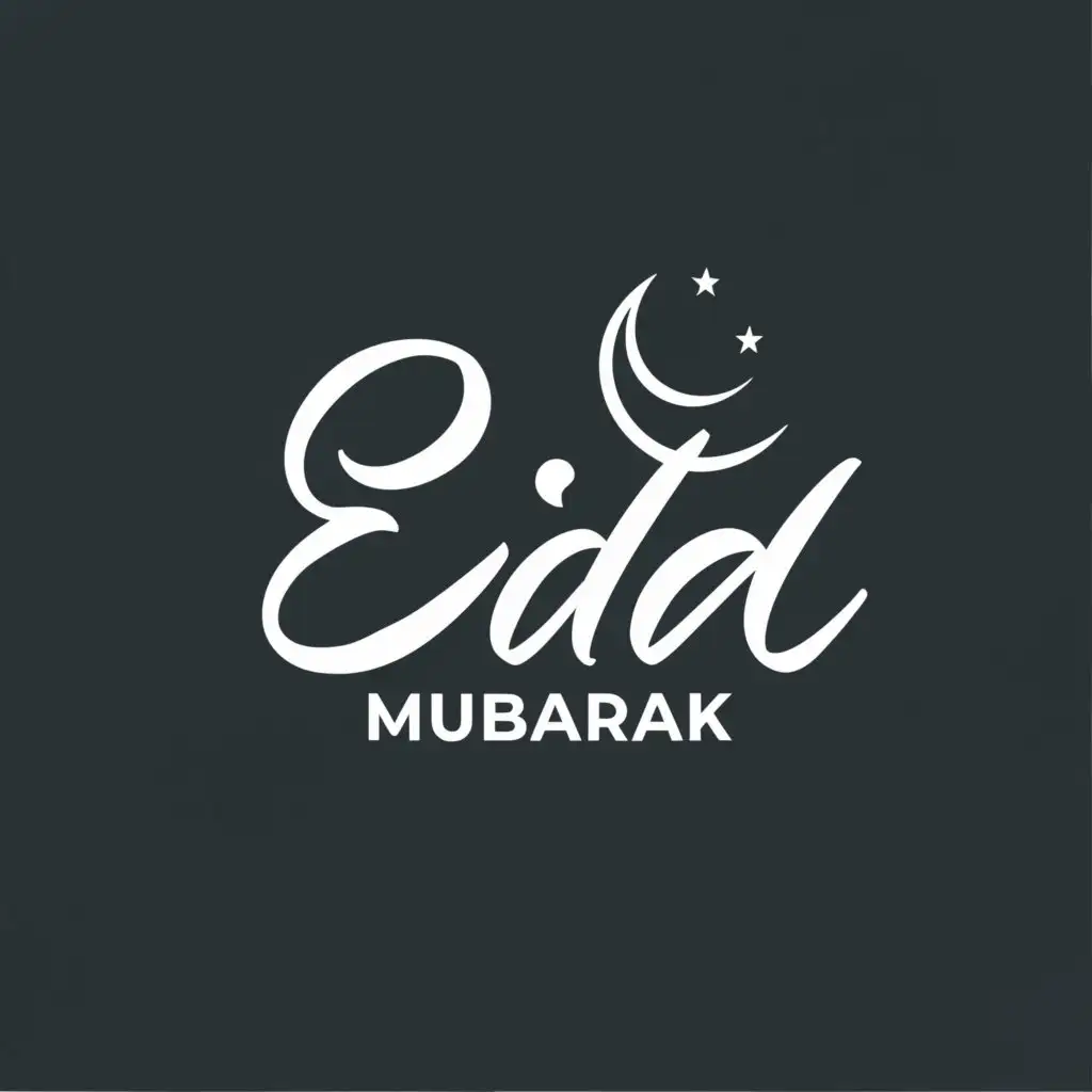 a logo design,with the text "Eid Mubarak", main symbol:Crescent,Moderate,be used in Nonprofit industry,clear background