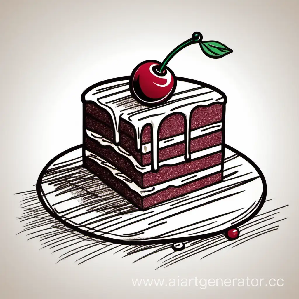 Minimalist-Cake-Drawing-with-Crooked-Line-and-Cherry