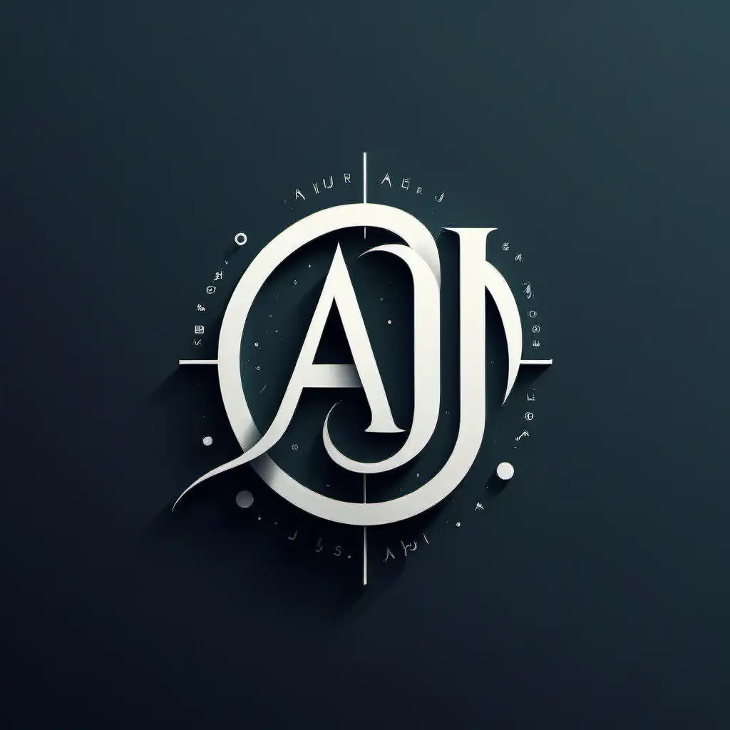 Creative Typography Logo Design for AJ Designing Brand