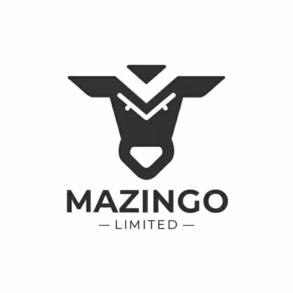 a logo design,with the text "Mazingo Limited", main symbol:Cow 🐮 and letter "M",Moderate,clear background