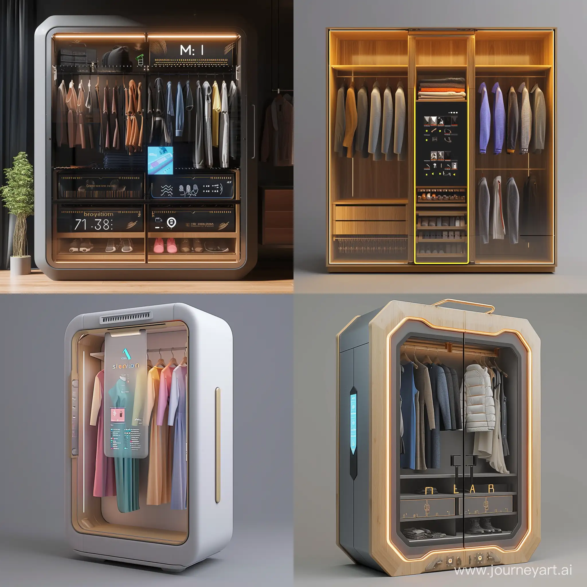 Futuristic-3D-Wardrobe-with-Interactive-Clothing-Selection-Display