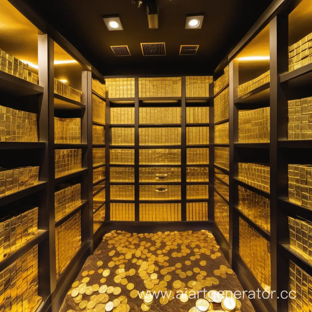 Luxurious-Basement-Filled-with-Gold-Money-and-Louis-Vuitton-Treasures