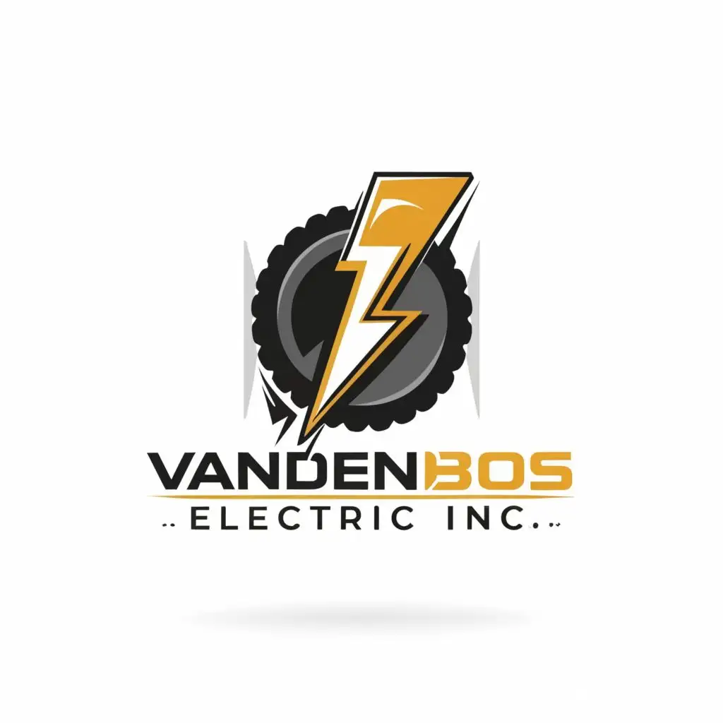logo, lightning bolt, with the text "Vanden Bos Electric, Inc.", typography, be used in Construction industry
