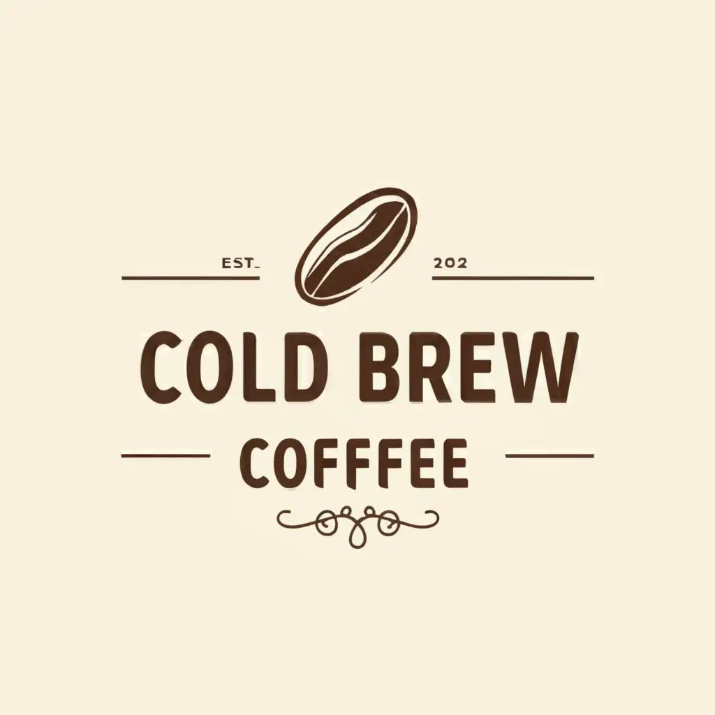 a logo design,with the text "Cold Brew Coffee", main symbol:coffee bean , white background,complex,clear background