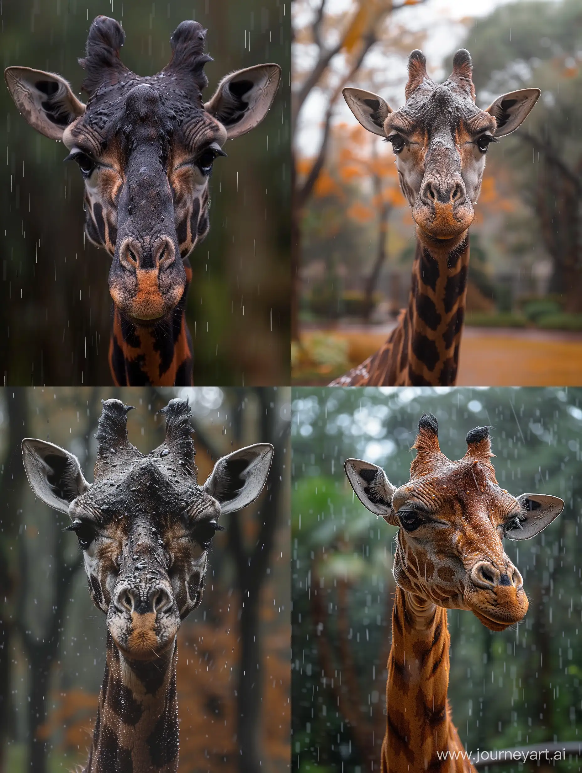 Vivid-Fashion-Giraffe-Portrait-in-Dynamic-Rain