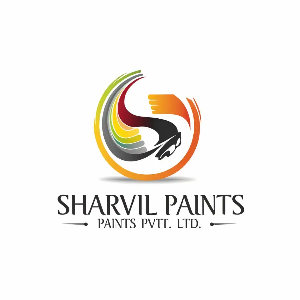 a logo design,with the text 'SHARVIL PAINTS PVT LTD', main symbol:CIRCLE,Moderate,be used in Automotive industry,clear background