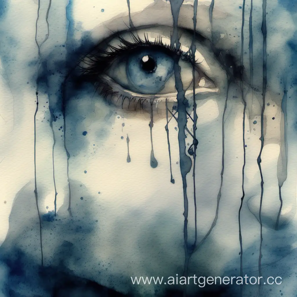 Expressive-Eyes-Reflecting-Inner-Turmoil-Emotional-Watercolor-Portrait