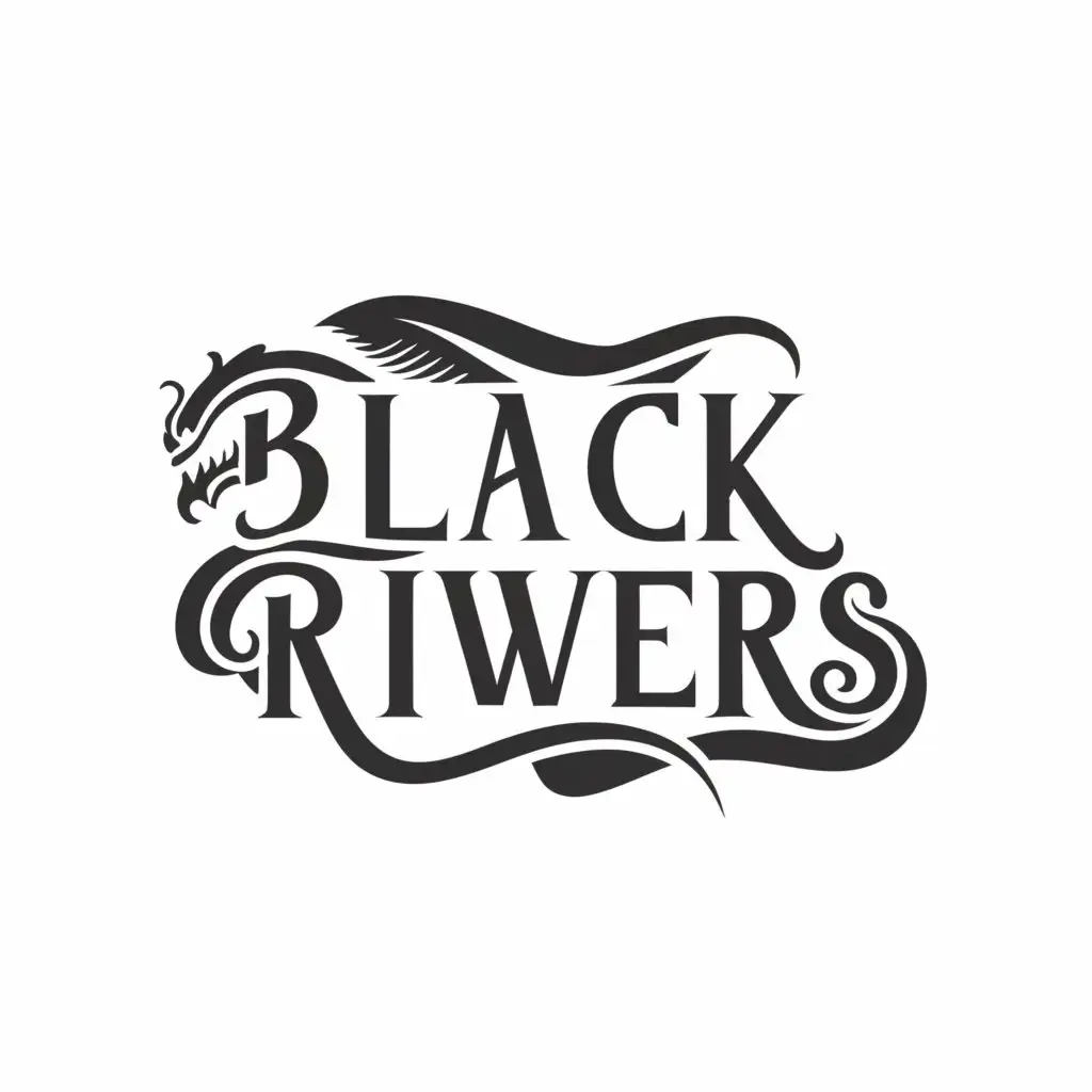 a logo design,with the text "black rivers", main symbol:river , , dragon,complex,be used in Internet industry,clear background