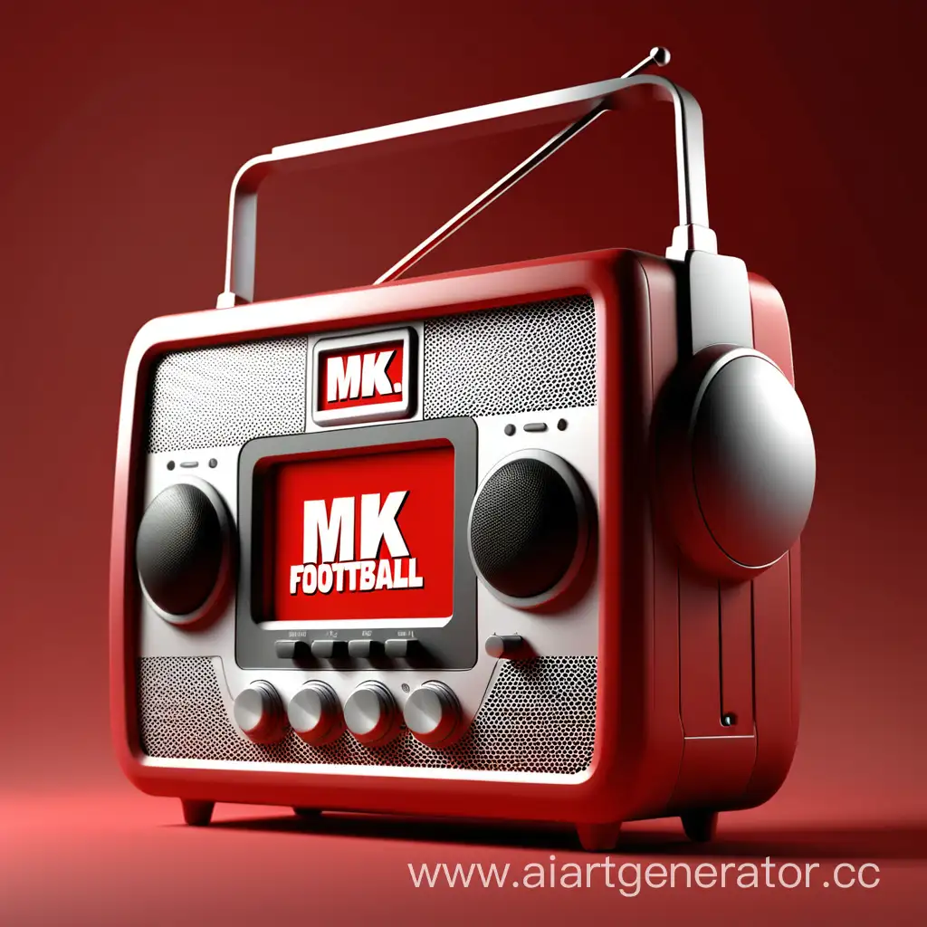 Vibrant-Red-Radio-with-MK-FOOTBALLNEWS-Inscription